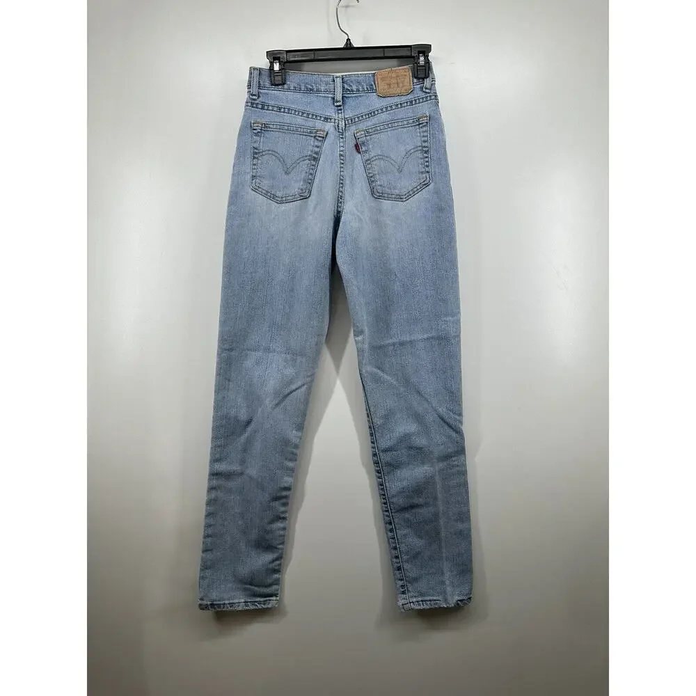 Levi's 512 High Rise Slim Fit Tapered Jeans sz 6 M Blue Denim distressed stretch